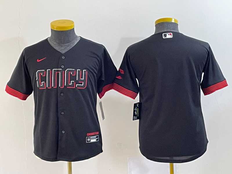 Youth Cincinnati Reds #11 Barry Larkin Black 2023 City Connect Cool Base Stitched Jersey->mlb youth jerseys->MLB Jersey
